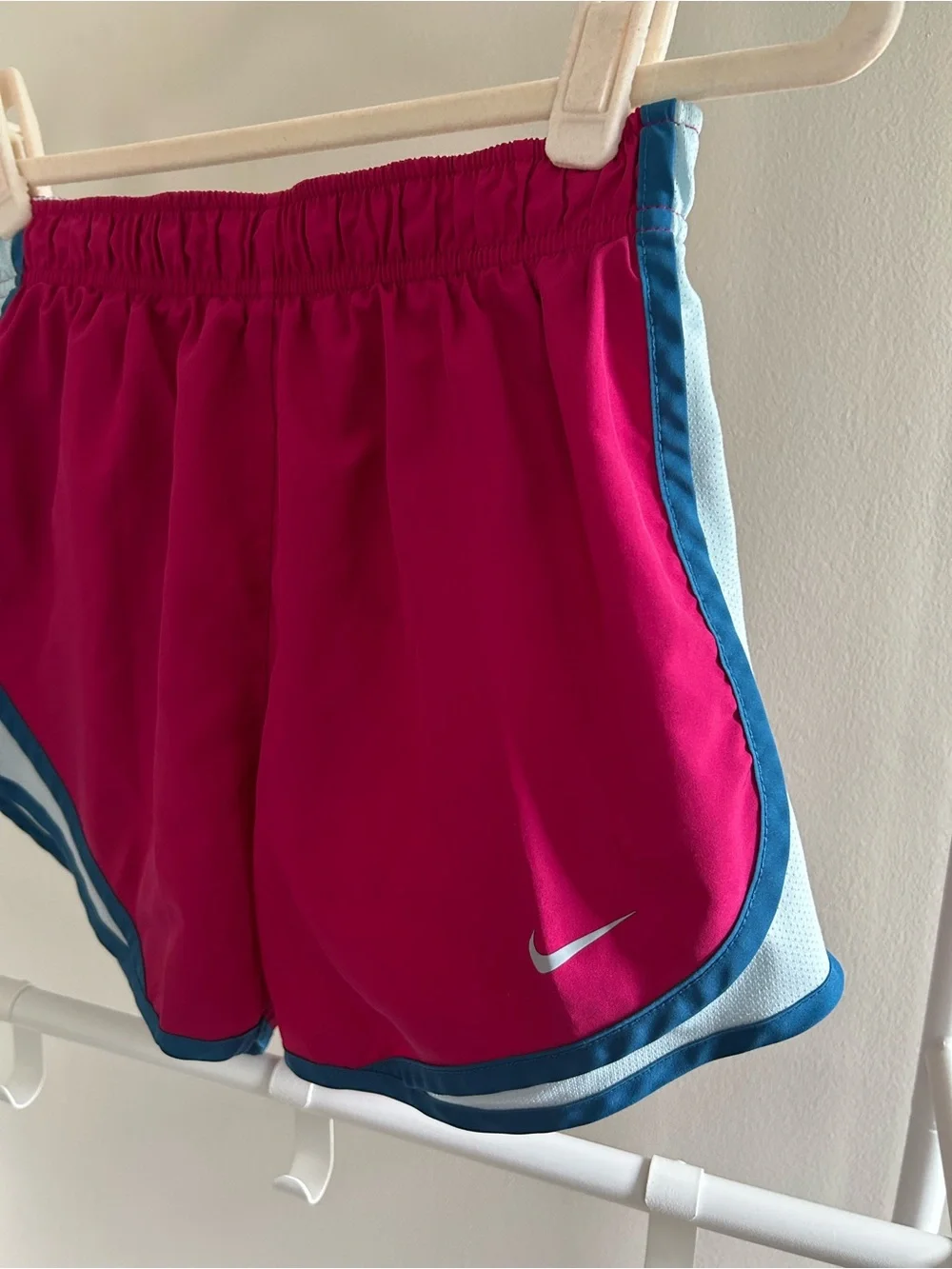 Nike dri fit pink lined running shorts size S